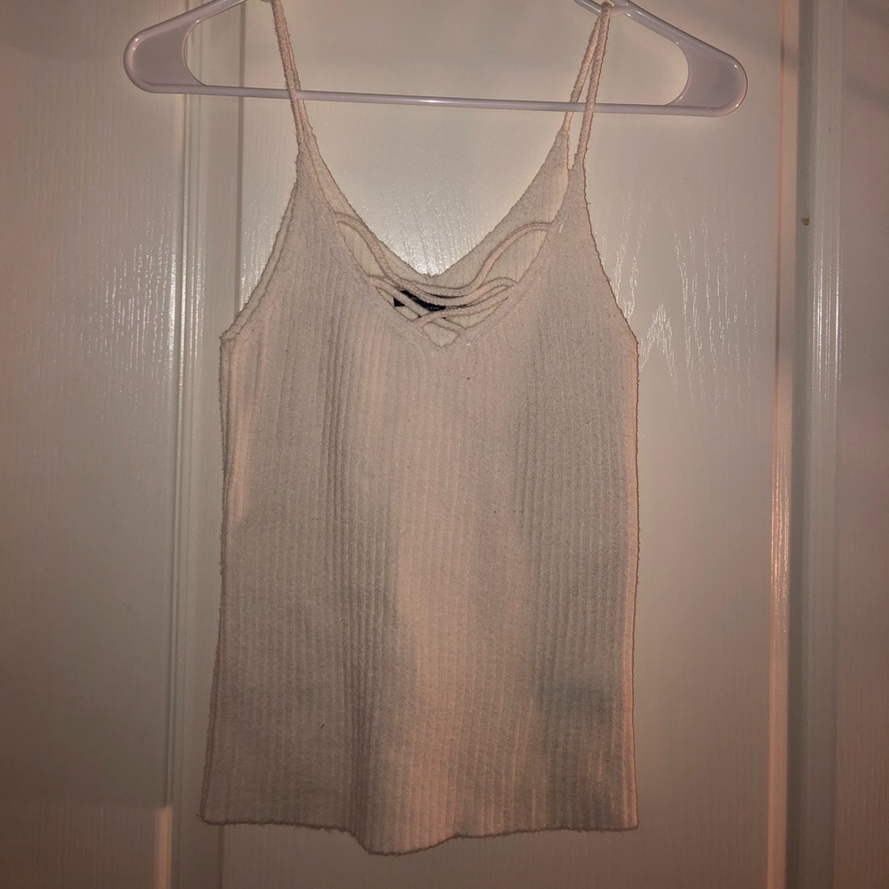American Eagle White Knit Tank Top